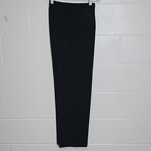 Yves St Clair Vintage Sueded Stretch Pleated Straight Leg Trouser Pants Black 10